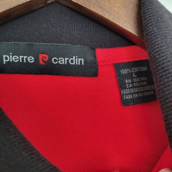 Pierre Cardin red and black polo size L - Picture 2 of 7